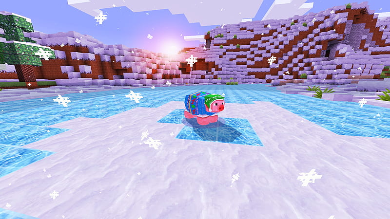 Little Pig in Blue Christmas Sweater in Realmcraft Minecraft Style Game, games, 3d game, minecraft house, building game, sandbox game, video games, game design, play games, open world game, cube world, minecraft update, action adventure, realmcraft, minecraft, animals, minecraft mob, fun, letsplay, minecrafter, blockbuild, minecraft tutorial, gameplay, pixel games, pixels, minecraft, mobile games, HD wallpaper