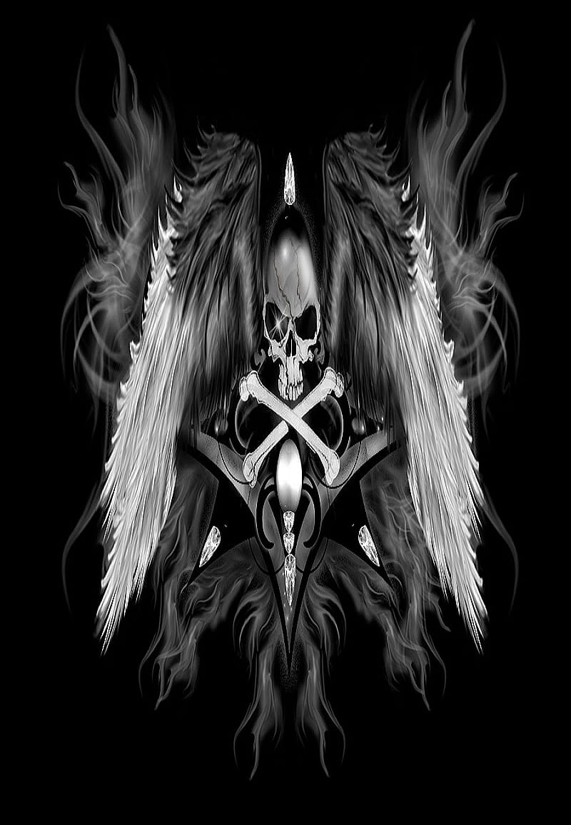 Unique angeldeath, death, skull, wings, HD phone wallpaper | Peakpx
