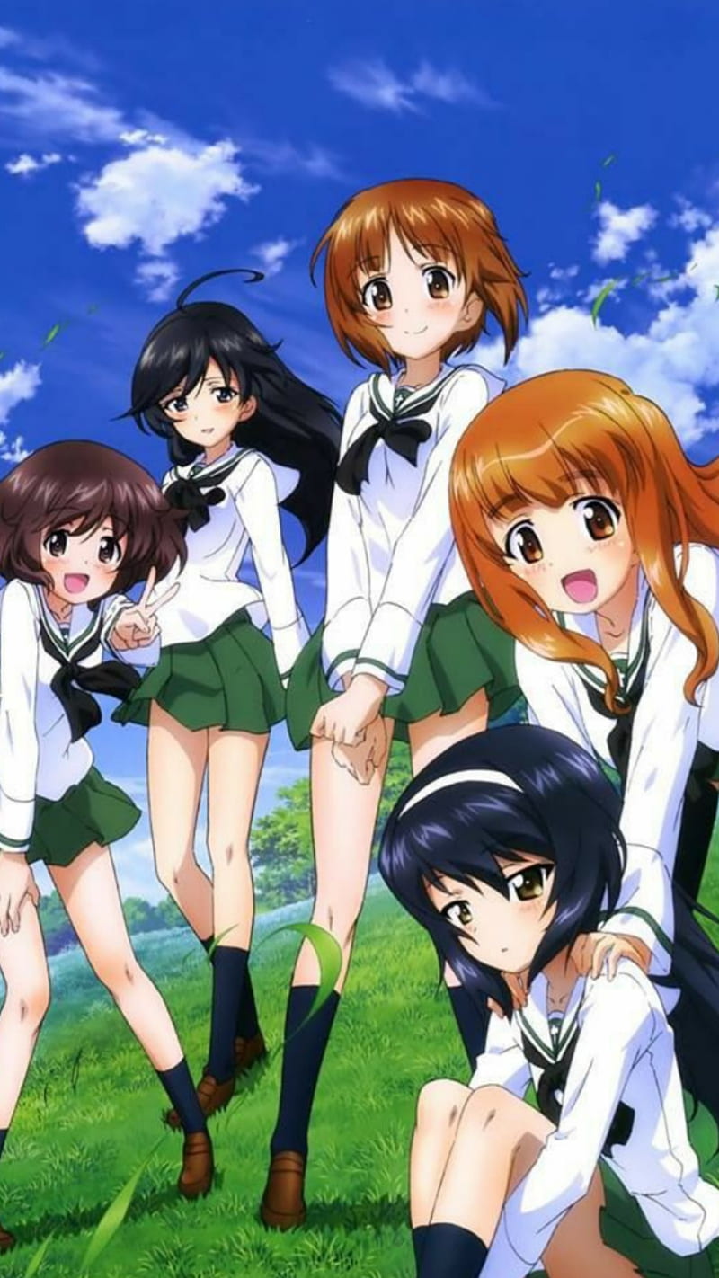Girls und Panzer, anime, bff, cute, friends, girls, tank anime, HD phone wallpaper