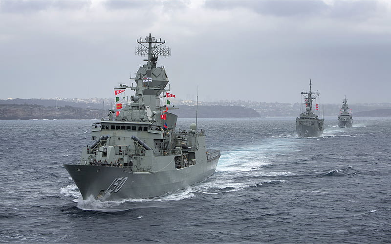 HMAS Anzac, FFH 150, frigate, Australian warship, Anzac-class frigates, Royal Australian Navy, RAN, lead ship, Australian Navy, HD wallpaper