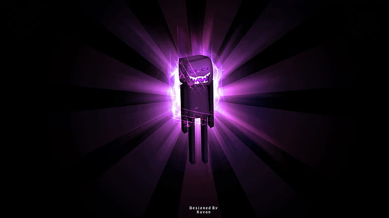 Purple Background Enderman Minecraft, HD wallpaper
