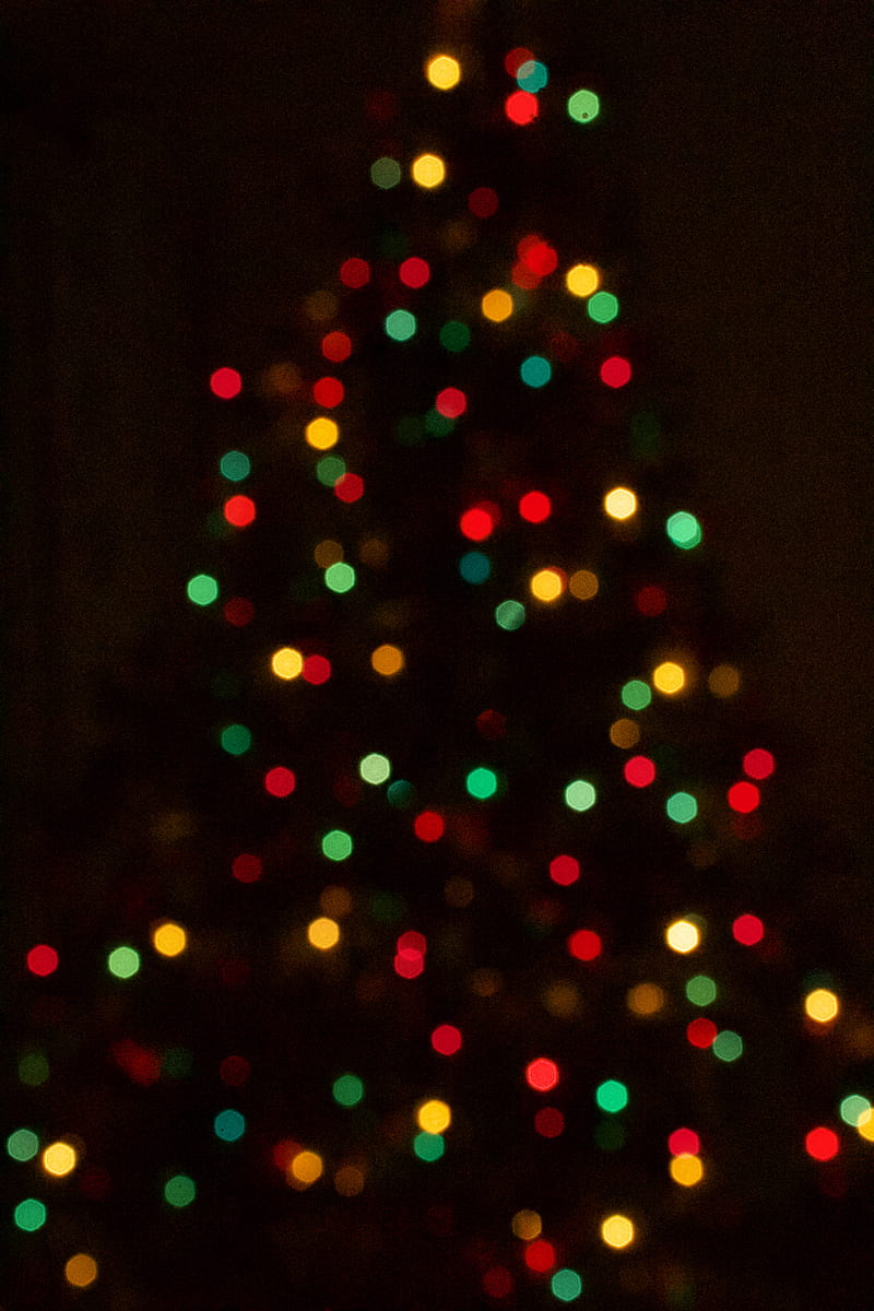 christmas tree with string lights, HD phone wallpaper