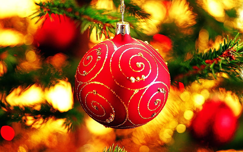 Merry Christmas - Christmas tree decoration ball ornaments 21, HD wallpaper
