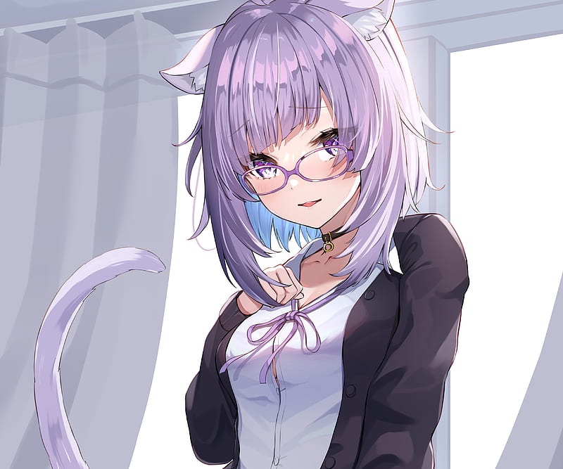 Anime, Virtual Youtuber, Hololive , Nekomata Okayu, HD wallpaper