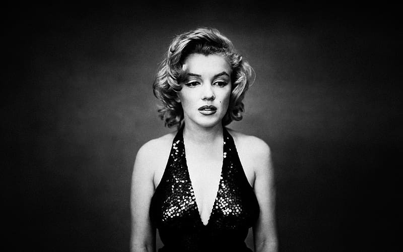 Marilyn Monroe, Celebrity, Black & White, Actress, HD wallpaper
