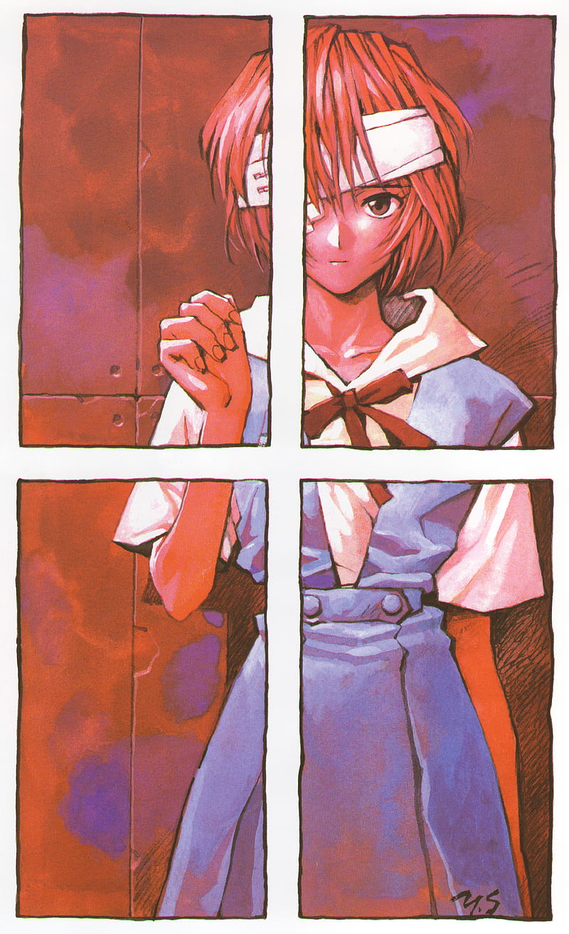 Neon Genesis Evangelion, anime girls, Ayanami Rei, looking at viewer, school uniform, 2D, HD phone wallpaper
