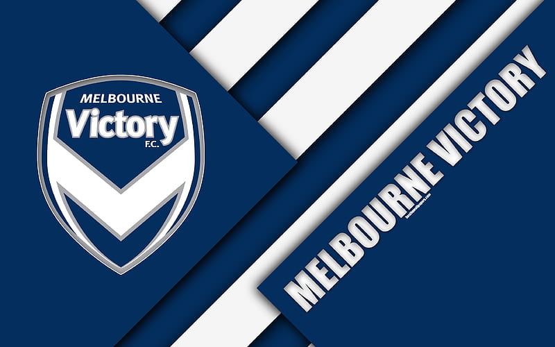Melbourne Victory FC Australian Football Club, material design, logo, white blue abstraction, A-League, Melbourne, Australia, emblem, football, HD wallpaper