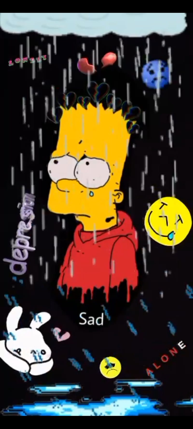 Sad Bart, cry, tristezza, HD phone wallpaper