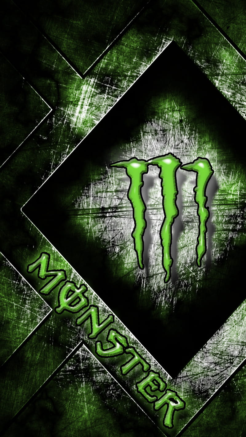 monster grunge, black, drink, energy, green, racing, HD phone wallpaper