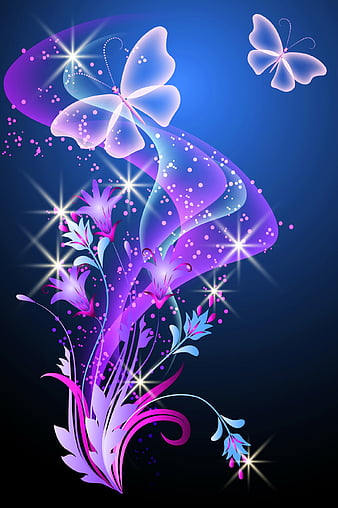 Abstract Butterflies, colorful vector, purple pink, HD phone wallpaper