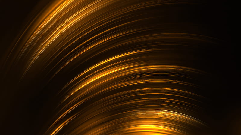 Gold Black Lines 3d Abstract Abstract, HD wallpaper