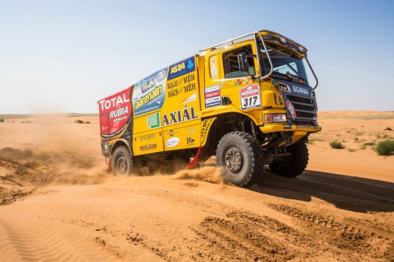 Scania Rally Truck, thrill, 4x4, offroad, rally, HD wallpaper