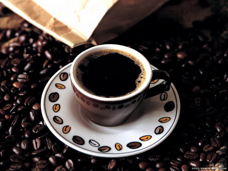 Black Coffee, warm, coffee, yummy, beans, black, yum, HD wallpaper
