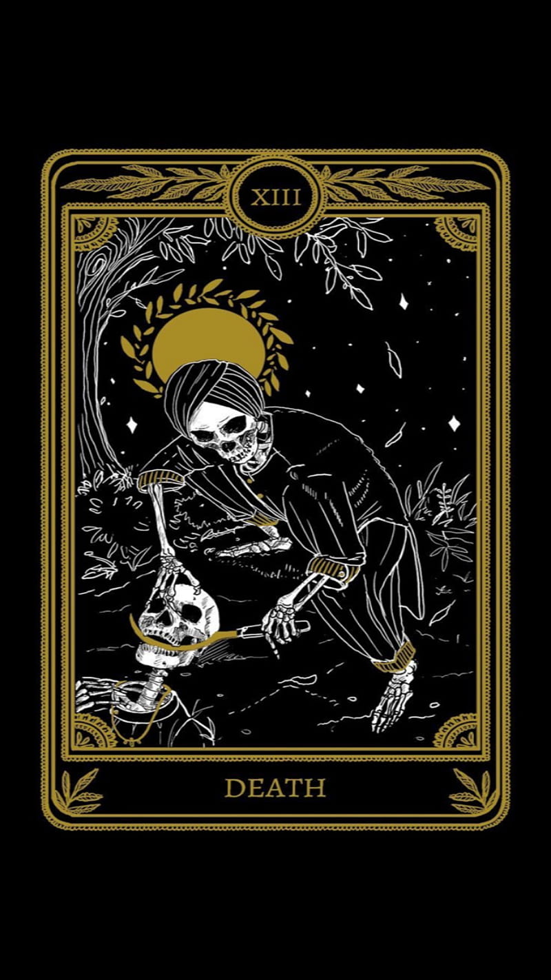Death Tarot Card, black, cards, future, skulls, tarot cards, HD phone wallpaper