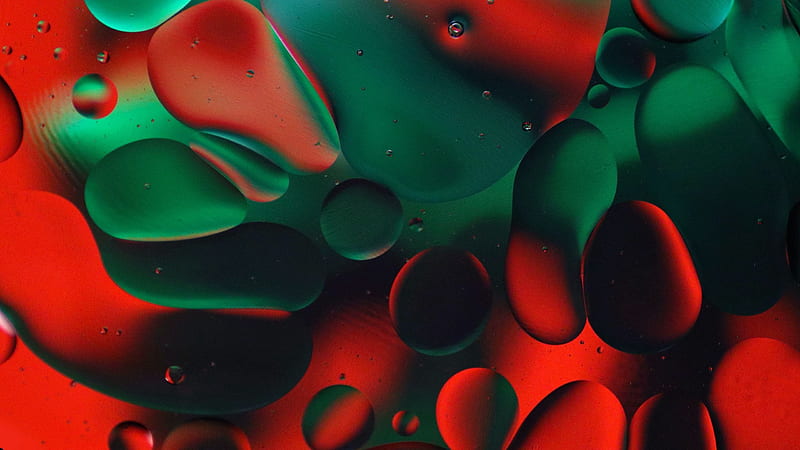 Abstract, red, water, green, oil, drops, dippyaman nath, HD wallpaper