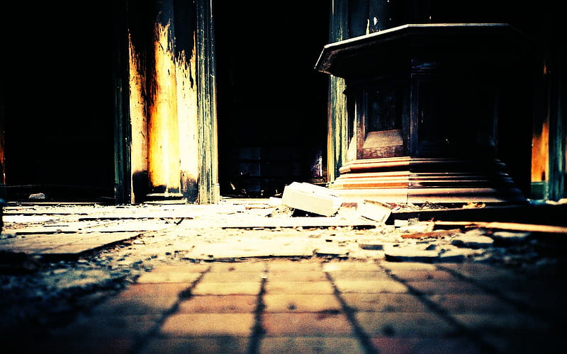 The Derelict Table Urban Decay in Lomo graphy, HD wallpaper