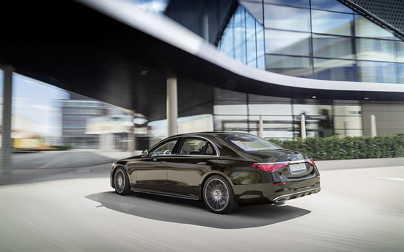 2021, Mercedes-Benz S-Class exterior, rear view, new brown S-Class, W223, luxury sedans, german cars, HD wallpaper