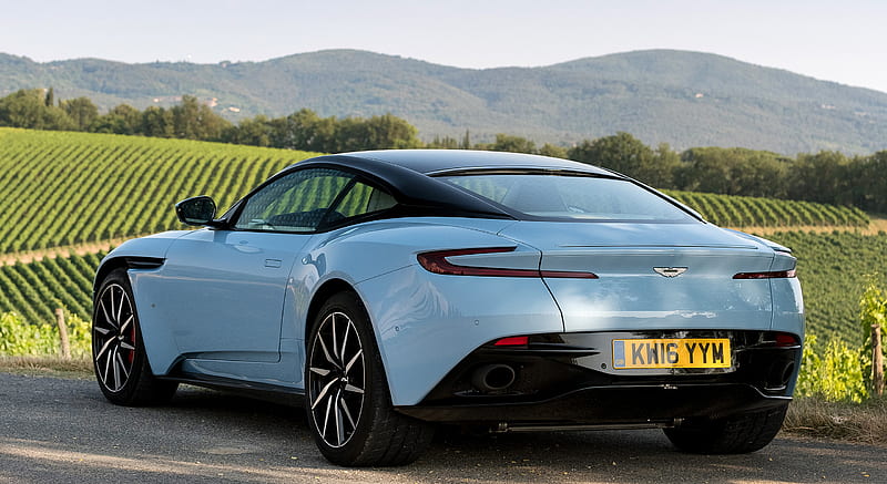 2017 Aston Martin DB11 (Color: Frosted Glass Blue; Location: Siena, Italy) - Rear Three-Quarter , car, HD wallpaper