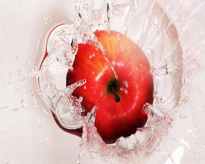 Splashing Apple, apple, fruit, food, splashing, dessert, HD wallpaper ...