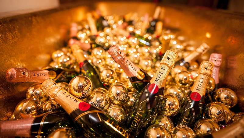 Champagne, alcohol, festive, moet, luxery, party, decoration, HD wallpaper