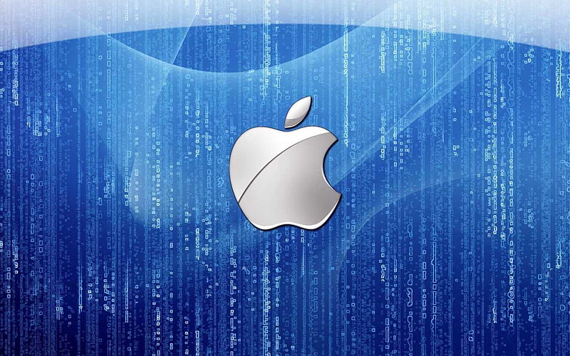 Blue Apple Matrix, apple, computer, technology, white, matrix, blue, HD ...