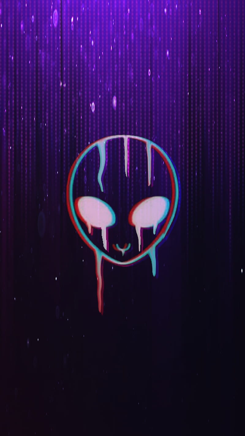 3D Glitch Alien Logo, alien logo, HD phone wallpaper