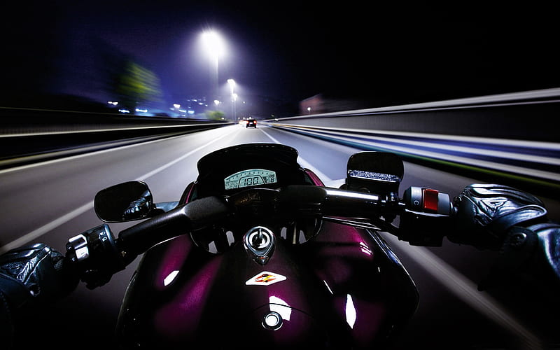 Night Ride-Very cool motorcycle, HD wallpaper