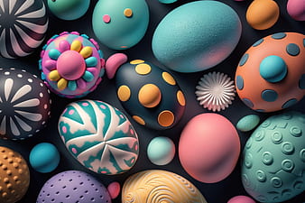 Easter eggs, egg, texture, easter, pattern, HD wallpaper