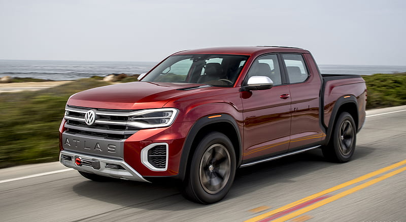 2018 Volkswagen Atlas Tanoak Pickup Concept - Front Three-Quarter, car ...