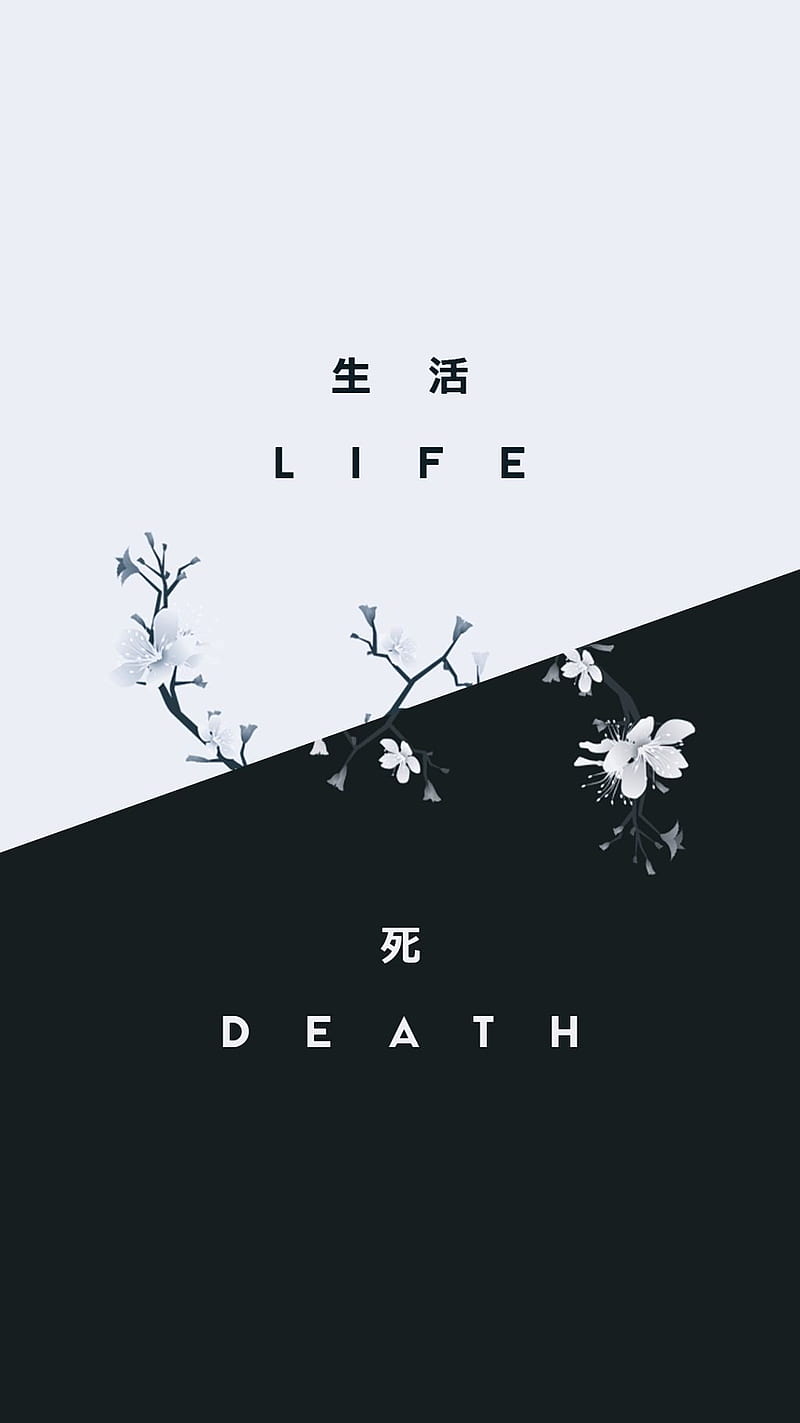 Death life, black, logo, white, HD phone wallpaper