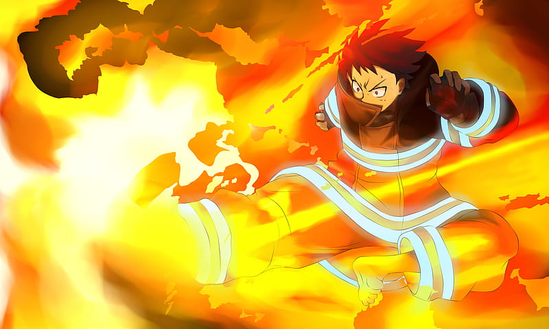 Fire Force, Maki Oze, Flames, 4K,3840x2160, Wallpaper