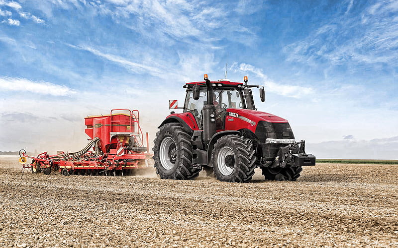 Case IH Magnum 380 CVT, 2019, corn planting, field processing, new tractors, sowing seeds, Case, HD wallpaper