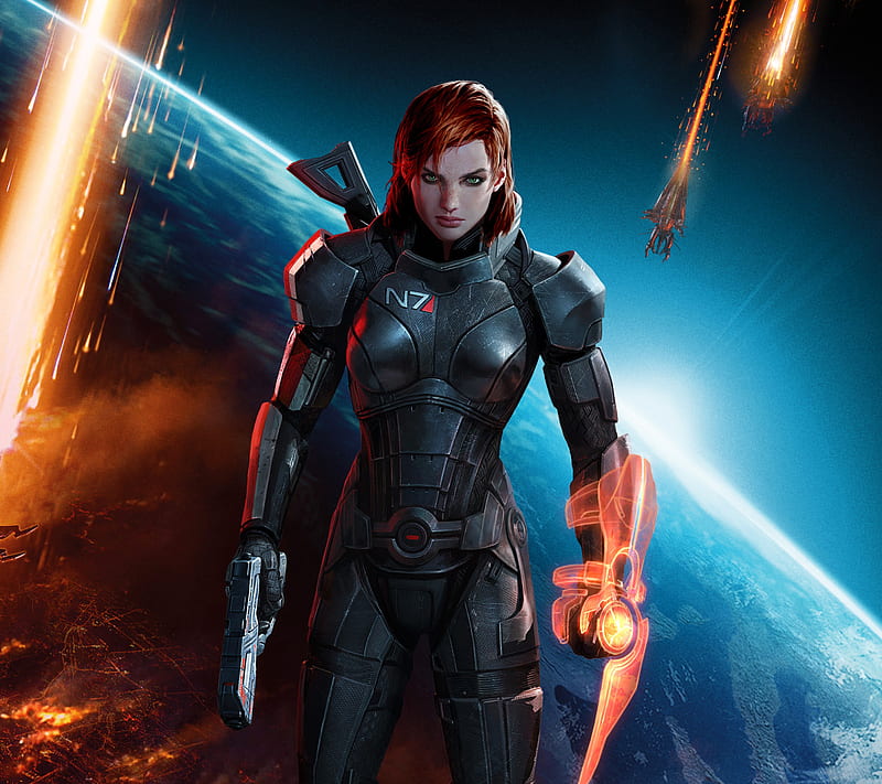 Shepard, earth, female, jane, mass effect, soldier, space, HD wallpaper