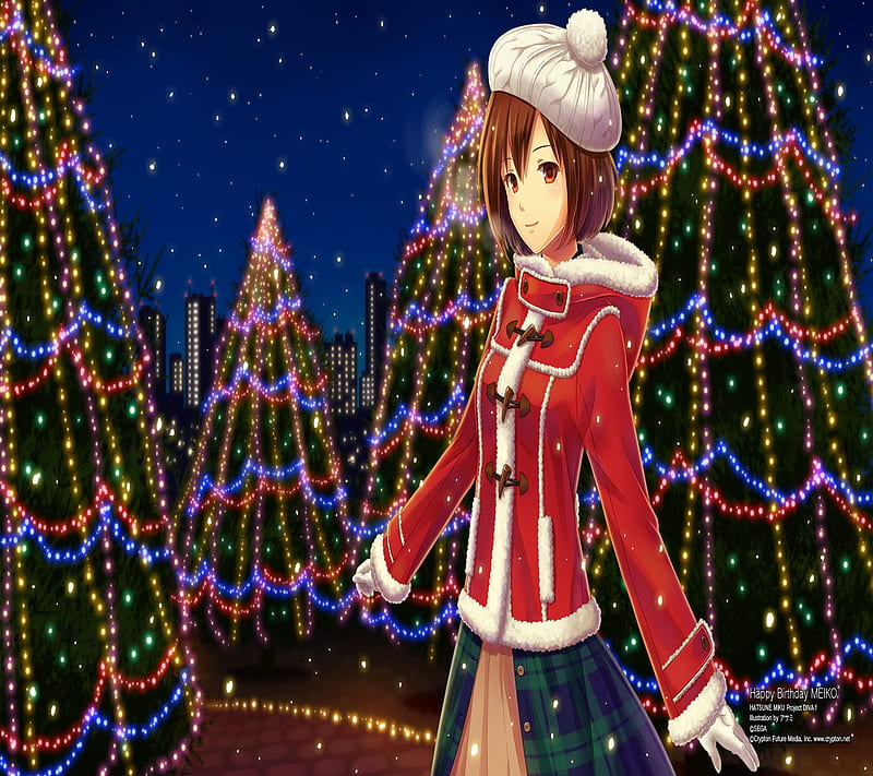 Stay With Me, anime, chirstmas, games, meiko, video games, vocaloid, HD wallpaper