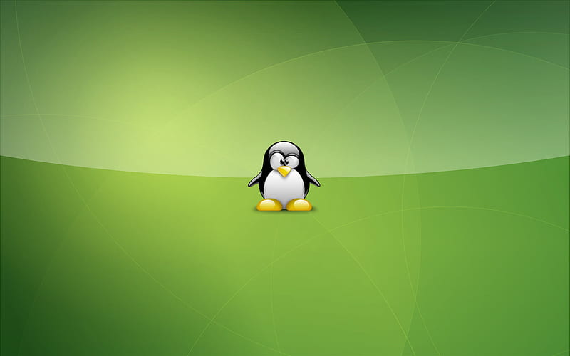 Tux, Linux, penguin, green background, Linux mascot, Linux penguin, Linux logo, HD wallpaper