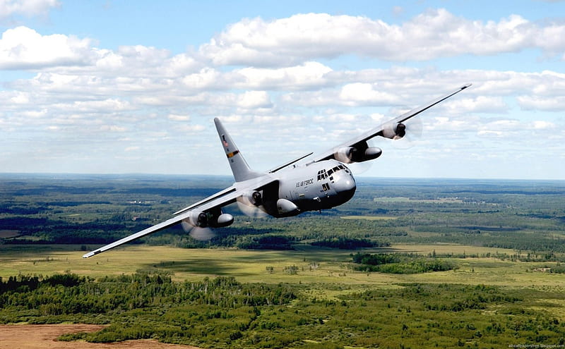c-130 hercules, airforce, plane, sky, bomber, HD wallpaper