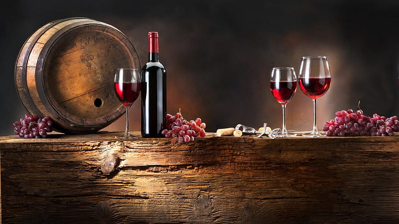 Red Red Wine, Barrell, Glass, Wine, Red Wine, HD wallpaper