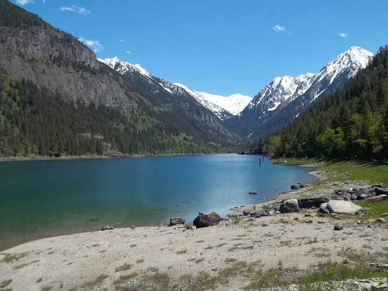 McDonald Lake, peaceful, hiking, picnic, fishing, HD wallpaper