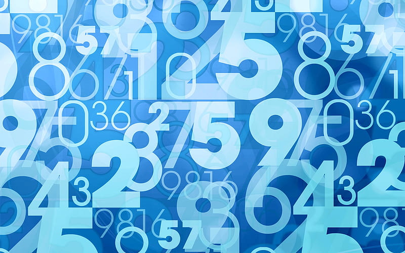 Blue digits background, math concept, numbers, digits texture, blue  backgrounds, HD wallpaper | Peakpx