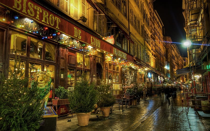 Christmas in Paris, restaurant, france, decoration, street, lights, HD  wallpaper | Peakpx