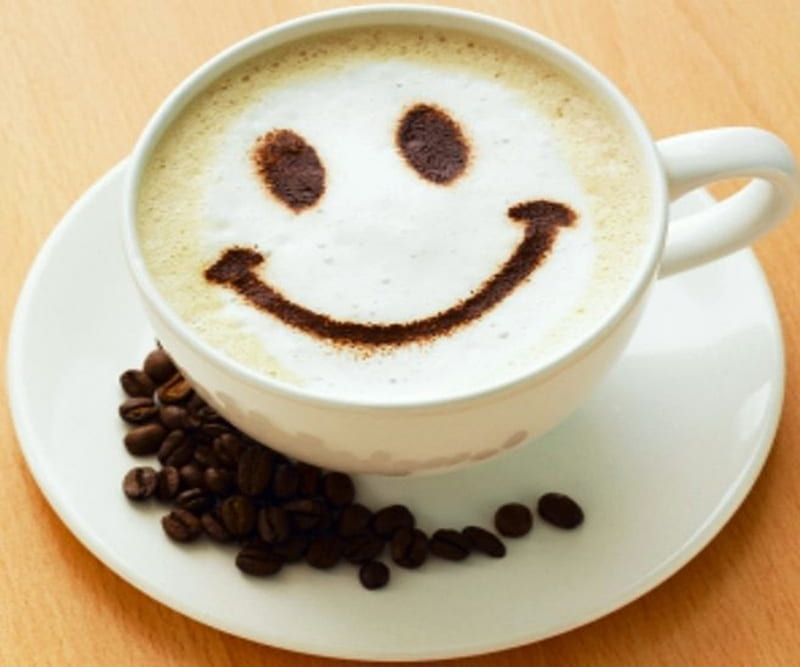 Smile Latte Art, Beans, Latte, Coffee, Cream, HD wallpaper