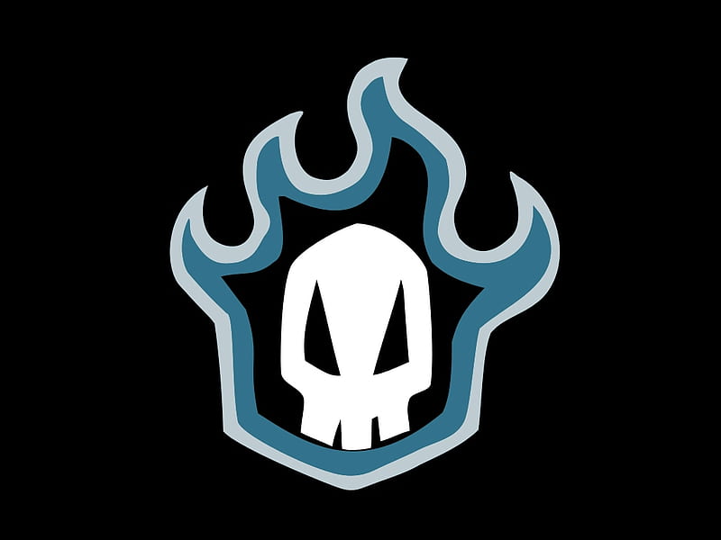 Bleach Logo, bleach, flaming skull, logo, anime, HD wallpaper
