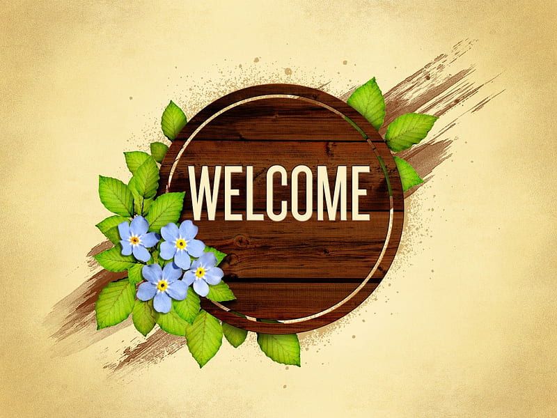 WELCOME, green, friendship, love, texture, flowers, word, blue, HD wallpaper  | Peakpx