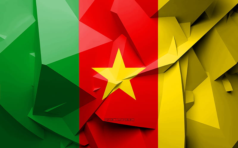 Flag of Cameroon, geometric art, African countries, Cameroon flag, creative, Cameroon, Africa, Cameroon 3D flag, national symbols, HD wallpaper