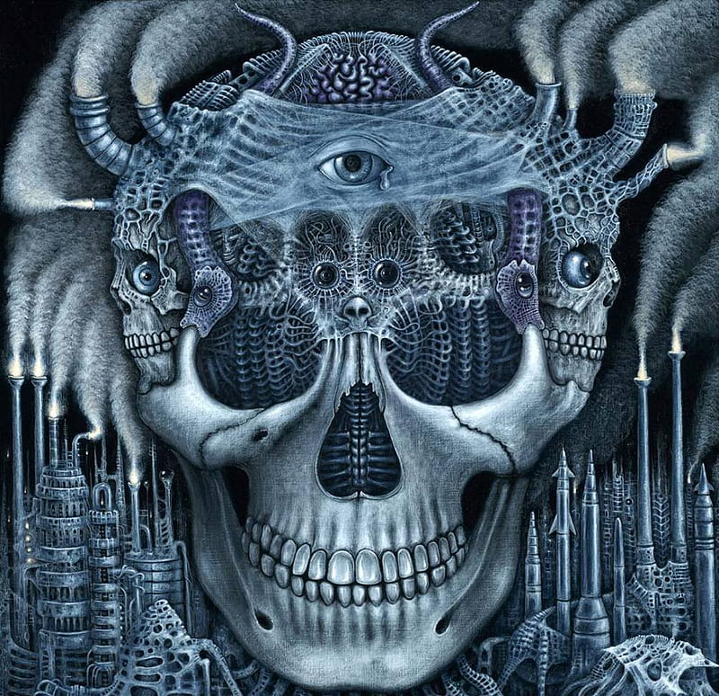 CRAZY SILVER, skulls, silvery, eyes, crazy, HD wallpaper