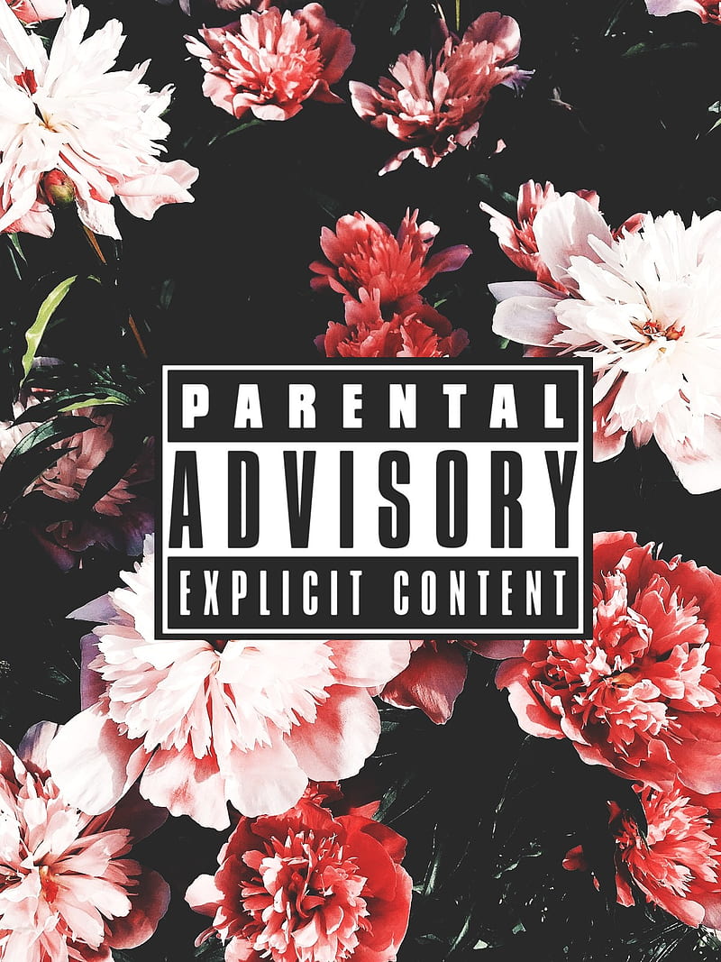 Parental advisory, flowers, lotus, turquoise, HD phone wallpaper
