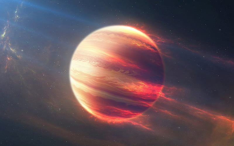 Space fire planet-Universe Digital, HD wallpaper