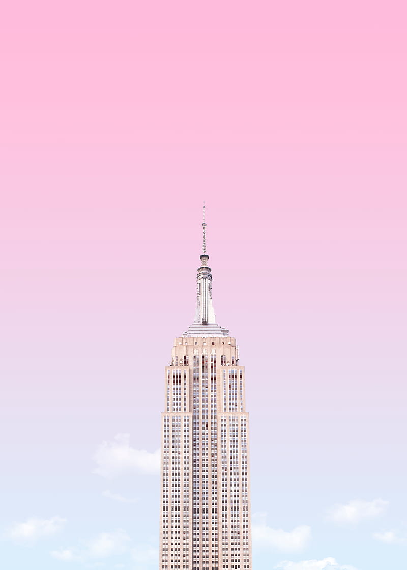 tower, building, sky, pink, HD phone wallpaper