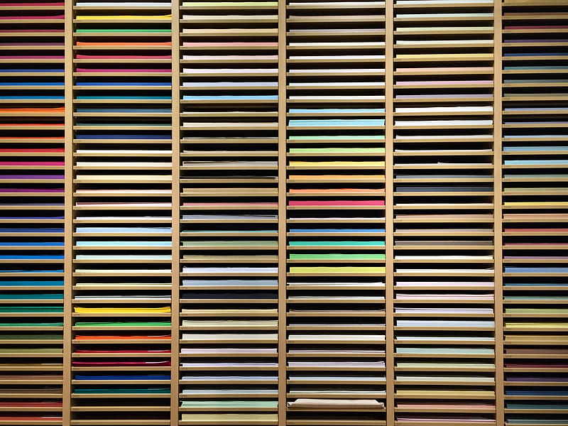 shelf, paper, multi-colored, HD wallpaper