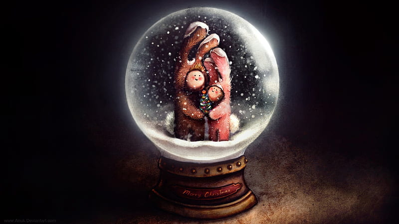 snow globe-Merry Christmas Album, HD wallpaper